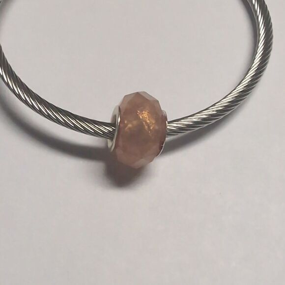 Amber Glittery Charm for Pandora Style Bracelet - Picture 2 of 4